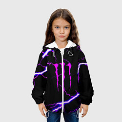 Куртка с капюшоном детская Monster energy neon storm, цвет: 3D-белый — фото 2