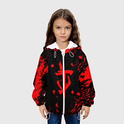 Куртка с капюшоном детская Doom красные краски, цвет: 3D-белый — фото 2