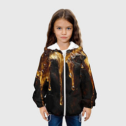 Куртка с капюшоном детская Стекающий мед - текстура, цвет: 3D-белый — фото 2