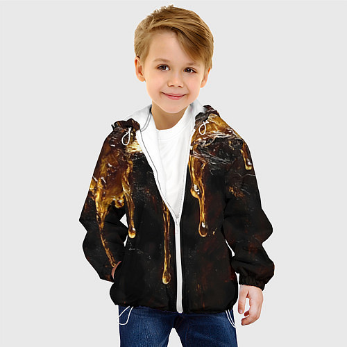 Детская куртка Стекающий мед - текстура / 3D-Белый – фото 4