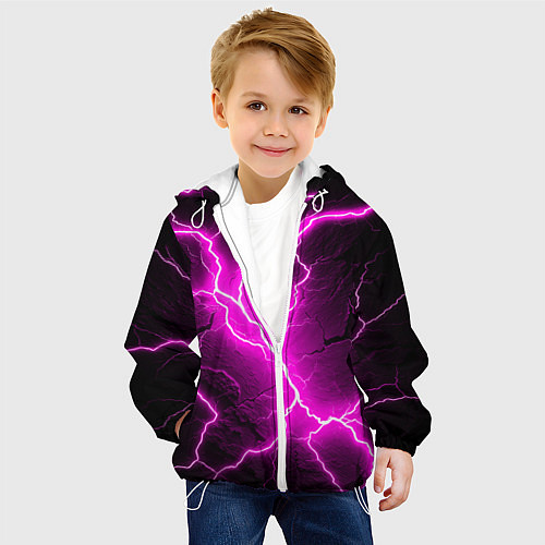 Детская куртка The color is pink and black / 3D-Белый – фото 4