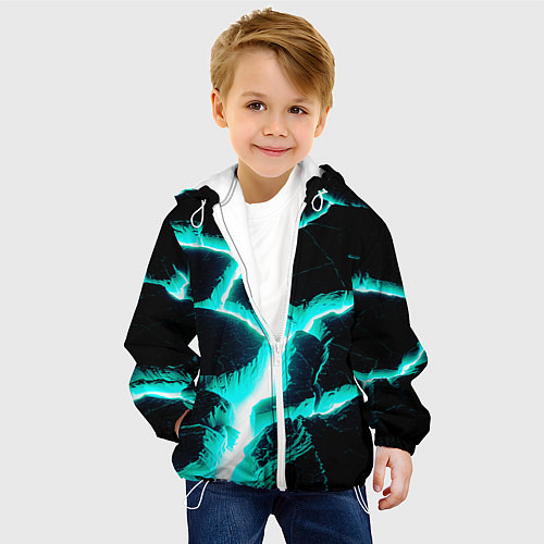 Детская куртка Color light blue black / 3D-Белый – фото 4