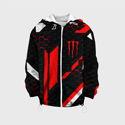 Куртка с капюшоном детская Monster energy sport geometry, цвет: 3D-белый