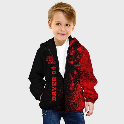 Детская куртка Bayer 04 - red gradient по-вертикали / 3D-Черный – фото 4