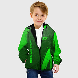Куртка с капюшоном детская Need for Speed - green gradient вертикально, цвет: 3D-черный — фото 2