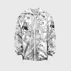 Куртка с капюшоном детская Птицы Сирин, цвет: 3D-белый