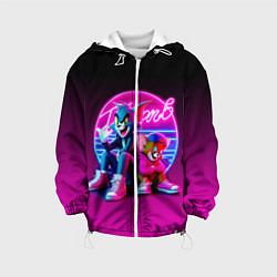 Куртка с капюшоном детская Tom and Jerry - neon glow fantasy, цвет: 3D-белый