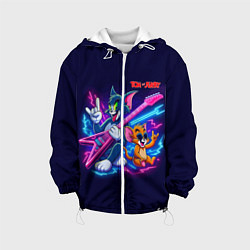 Детская куртка Том и Джерри рок музыканты - неоновое свечение