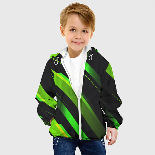 Детская куртка Color black green / 3D-Белый – фото 4