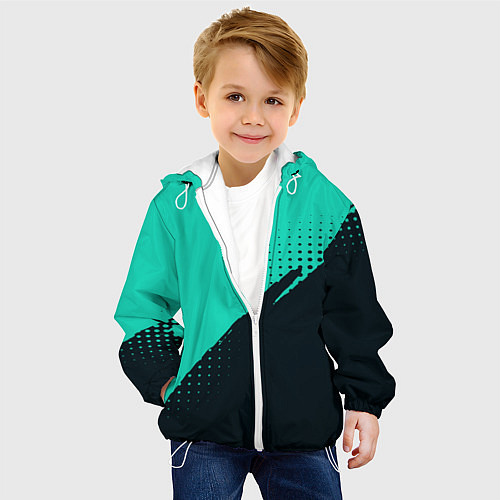 Детская куртка Color black light blue / 3D-Белый – фото 4