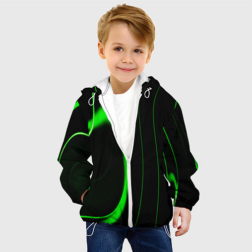 Детская куртка Color green light green black / 3D-Белый – фото 4