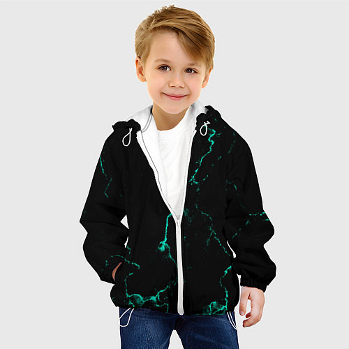 Детская куртка Color black turquoise / 3D-Белый – фото 4
