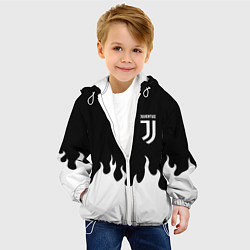 Куртка с капюшоном детская Ювентус белый огонь, цвет: 3D-белый — фото 2