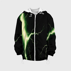 Куртка с капюшоном детская Lightning yellow текстура, цвет: 3D-белый