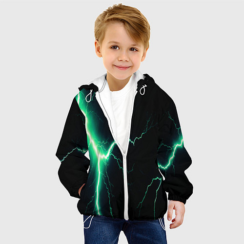 Детская куртка Lightning turquoise / 3D-Белый – фото 4