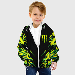 Куртка с капюшоном детская Monster energy кислотная геометрия, цвет: 3D-белый — фото 2