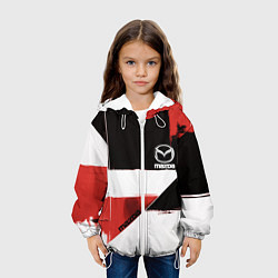 Куртка с капюшоном детская Mazda логотип, цвет: 3D-белый — фото 2