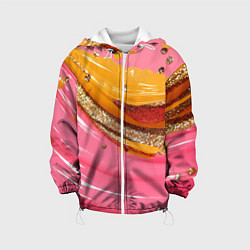 Детская куртка Желтые и розовые волны текстура