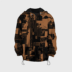 Детская куртка Чёрно-коричневый абстракция геометричный