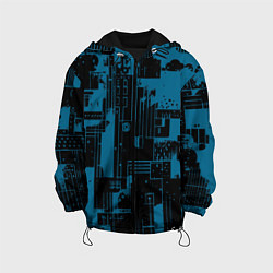 Детская куртка Чёрно-синий абстракция геомтеричный