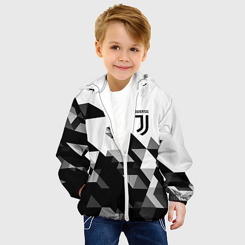 Детская куртка Juventus geometry black / 3D-Белый – фото 4
