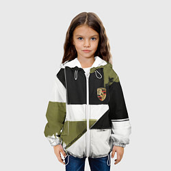 Куртка с капюшоном детская Porsche эмблема, цвет: 3D-белый — фото 2