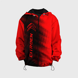 Куртка с капюшоном детская Citroen - red gradient по-вертикали, цвет: 3D-черный