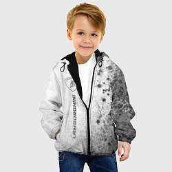 Куртка с капюшоном детская Lamborghini - white gradient по-вертикали, цвет: 3D-черный — фото 2