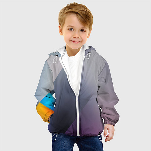Детская куртка Color grey with stripes / 3D-Белый – фото 4