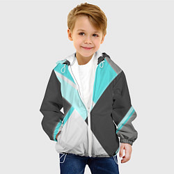Куртка с капюшоном детская Color black blue, цвет: 3D-белый — фото 2