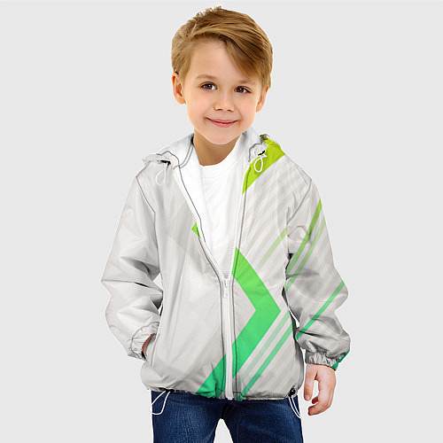 Детская куртка Color white line green / 3D-Белый – фото 4