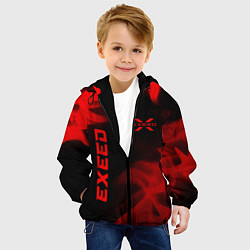 Куртка с капюшоном детская Exeed - red gradient вертикально, цвет: 3D-черный — фото 2