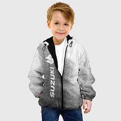 Куртка с капюшоном детская Suzuki - grey gradient по-вертикали, цвет: 3D-черный — фото 2