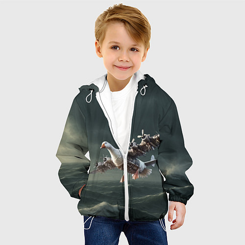 Детская куртка Бомбардито гусито мем / 3D-Белый – фото 4