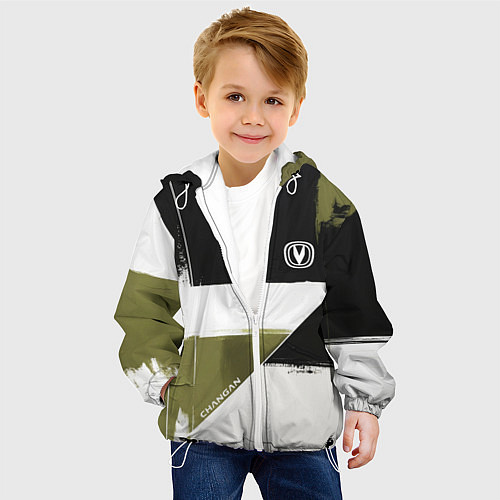 Детская куртка Changan логотип / 3D-Белый – фото 4
