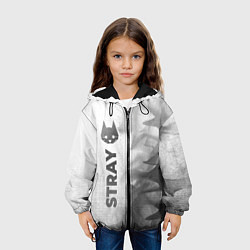 Куртка с капюшоном детская Stray - white gradient по-вертикали, цвет: 3D-черный — фото 2
