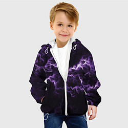 Куртка с капюшоном детская Lightning purple flicker, цвет: 3D-белый — фото 2