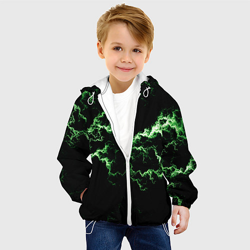 Детская куртка Lightning green glow / 3D-Белый – фото 4
