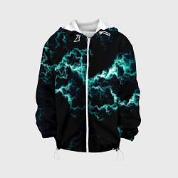Куртка с капюшоном детская Lightning light blue glow, цвет: 3D-белый