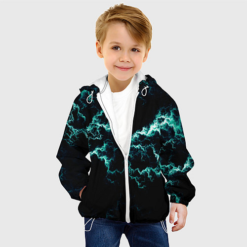 Детская куртка Lightning light blue glow / 3D-Белый – фото 4