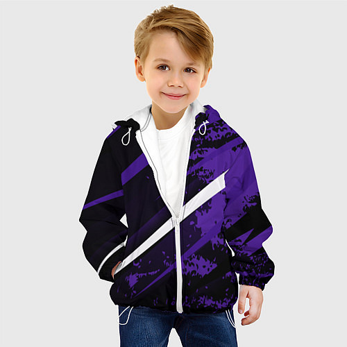 Детская куртка Color black purple line / 3D-Белый – фото 4