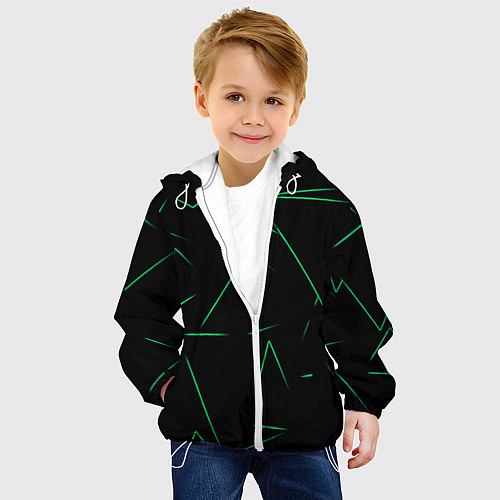 Детская куртка Color light green line / 3D-Белый – фото 4