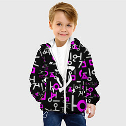 Куртка с капюшоном детская Doom неоновый паттерн, цвет: 3D-белый — фото 2