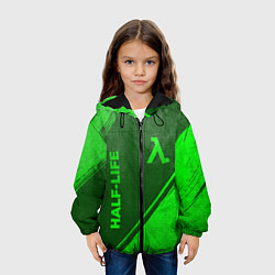 Куртка с капюшоном детская Half-Life - green gradient вертикально, цвет: 3D-черный — фото 2