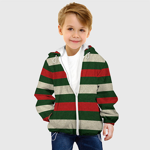 Детская куртка Цветные лини текстура ткани / 3D-Белый – фото 4