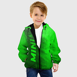 Куртка с капюшоном детская Mini - green gradient по-вертикали, цвет: 3D-черный — фото 2