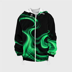 Куртка с капюшоном детская Color green smoke, цвет: 3D-белый