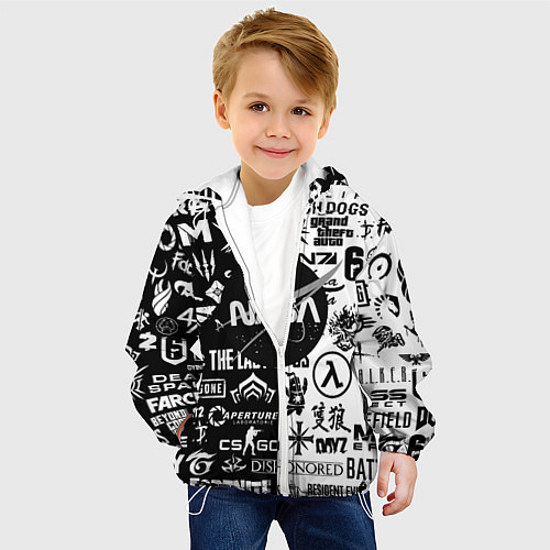 Детская куртка Nasa логотипы игр / 3D-Белый – фото 4
