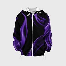 Куртка с капюшоном детская Purple abstraction, цвет: 3D-белый