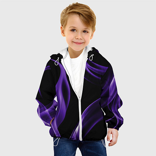 Детская куртка Purple abstraction / 3D-Белый – фото 4